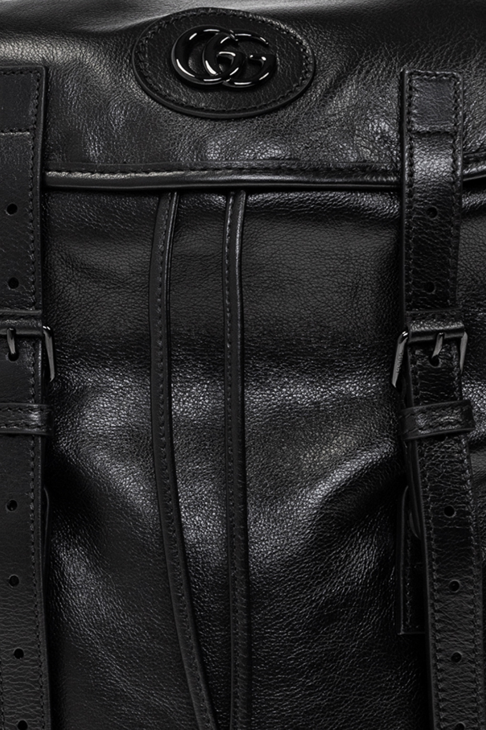 Gucci black leather online backpack